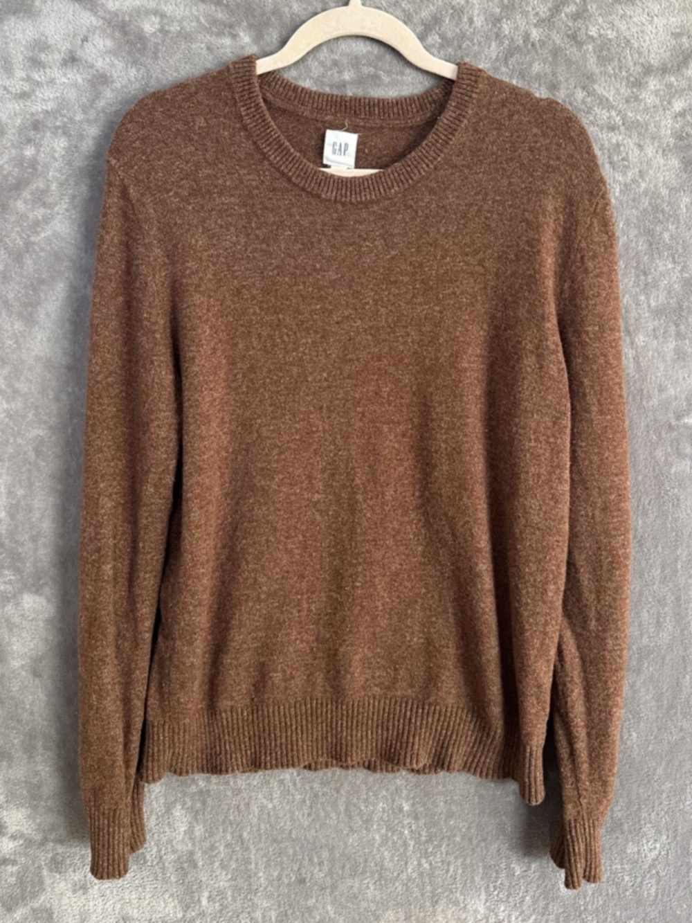 Gap Men's Extra Fine Merino Wool Blend Sweater Brown Medium